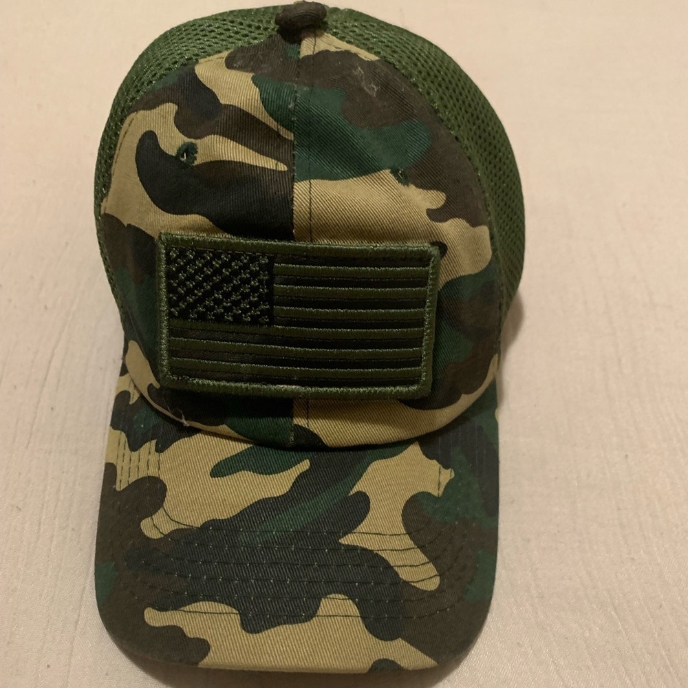 Camouflage American Flag Patch Hat